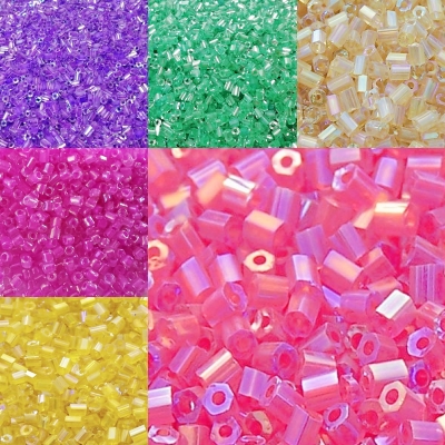 Margele de nisip irizate 3mm tubulare